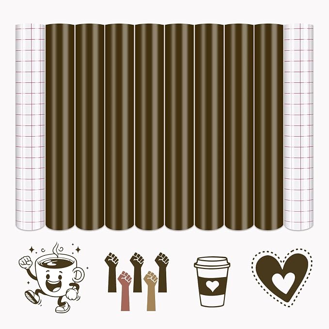 Tintnut Skin Tone Permanent Vinyl 8 Pcs 12x10in Espresso Shot Solid Color | by Tintnut