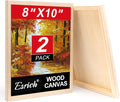 ESRICH 8x10 Inch Wood Panels for Painting, 2 Pack Craft Wood Canvas Boards by ESRICH