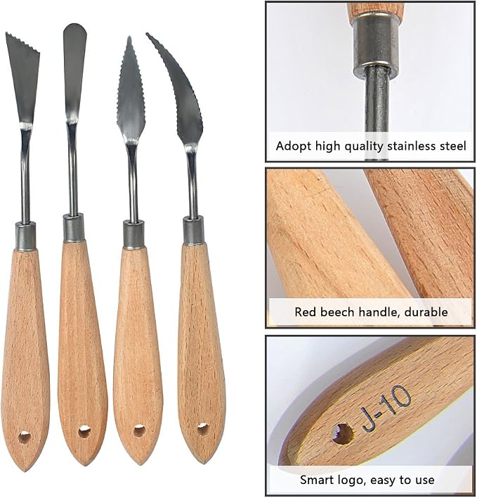 FOCCTS 13 Pcs Palette Knife Set, Stainless Steel Spatula Knives, Wooden Handle - Image 6
