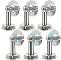 6 Pack Door Stopper Magnetic, COCIVIVRE Magnet Door Stop Stainless Steel for Wall and Floor Mounting, No Drilling Doorstop with Adhesive Tape Hold Your Door Open, Silver