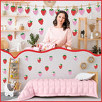 MixTeach 48 Pieces Strawberry Cutouts Summer Berry Paper Cutouts Strawberry - Image 6