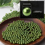 1000pcs Green 6mm Pearl Beads - Image 2