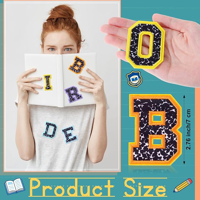 WILLBOND 52 Pcs Back to School Composition Poster Board Alphabet Patches 2.8 - Image 3