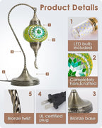 Yarra-Decor Turkish Moroccan Mosaic Table Lamp - Image 3