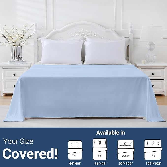 Bulk Twin Flat Sheets Only, 6 Pack Quick Sort Top Bed Sheet, Color-Coded Label - Image 5