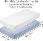 GUNTAIL Crib Sheets for Boys Girls, 100% Cotton Fitted Crib Sheet 2 Pack for - Image 4
