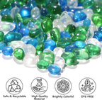 QYGL 0.55LB Green Mixed Clear Glass Pebbles, Tumbled Sea Glass Stones - Image 2
