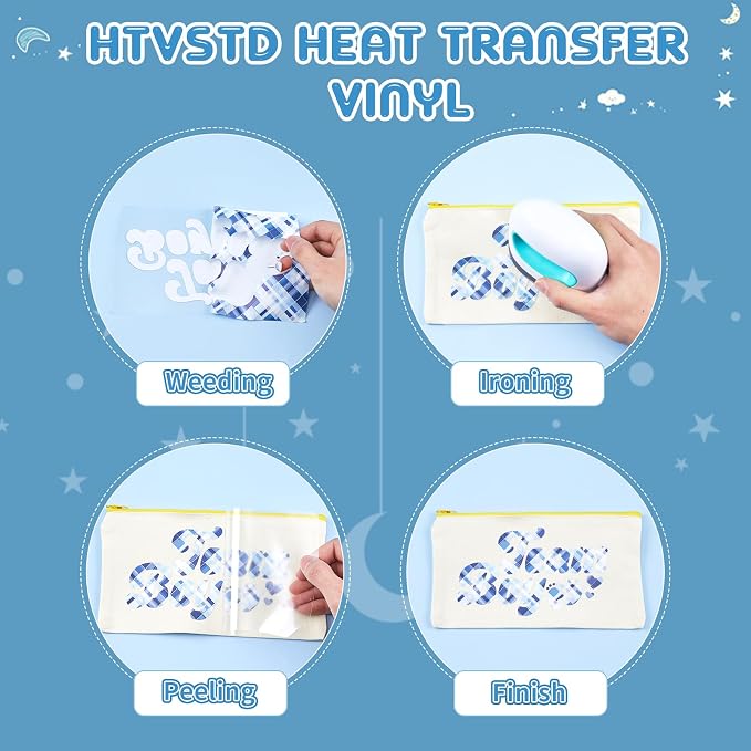HTVSTD Car HTV Heat Transfer Vinyl 10 Sheets 12×10in Iron on Vinyl | - Image 4