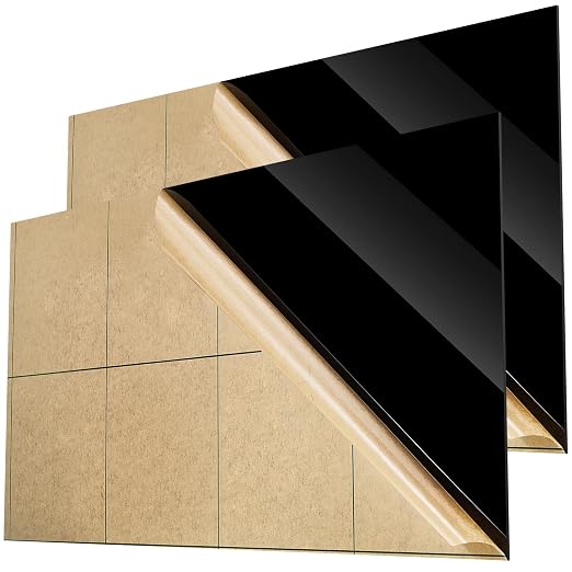 Juexica 2 Pcs 8'' x 12'' Black Acrylic Sheet 1/8'' Thick Cast Acrylic Sheet by Juexica