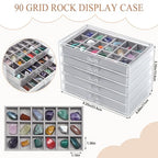 Misdary 90 Grid Rock Collection Box Clear Acrylic Display Case - Image 2