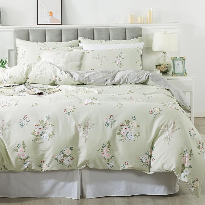 FADFAY Floral Duvet Cover Set Twin XL 100% Cotton College Bedding Vintage - Image 9