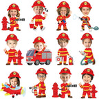 60pcs Firefighter Cutouts Fire Truck Bulletin Board Decorations Fireman Theme by partygreeting