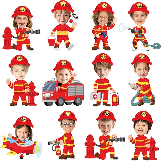 60pcs Firefighter Cutouts Fire Truck Bulletin Board Decorations Fireman Theme by partygreeting