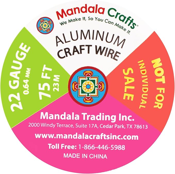 Mandala Crafts 22 GA Red Copper Black Assorted Anodized Aluminum Craft Wire | - Image 3