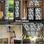 Modern Grey White Black Floral Leaf Mosaic Stained Glass Window Films - Image 5