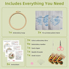 Herdiese Embroidery Kit for Beginners & Adults, 3 Sets - Image 2