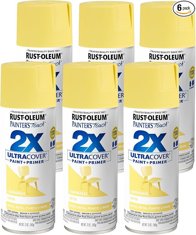 Rust-Oleum 263148 Satin Lemon Grass Painters Touch 2X Spray Paint, 12 oz. by Rust-Oleum