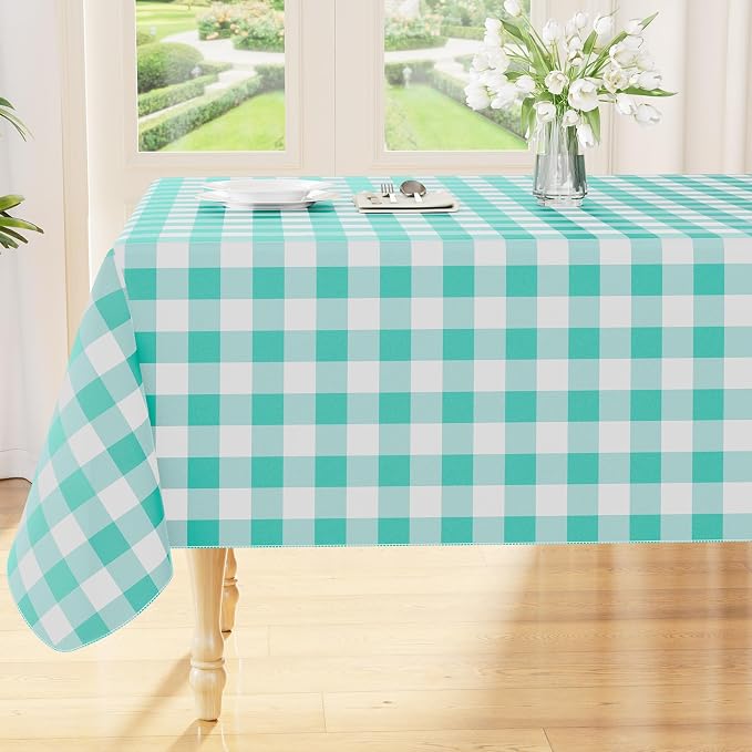 Smiry Rectangle Table Cloth, Waterproof Vinyl Tablecloths by Smiry