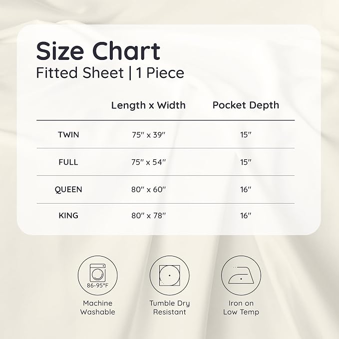 Bambaw 100% Viscose Derived from Bamboo Fitted Sheet Twin Size, 15’’ Deep - Image 8