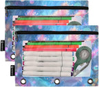 Shiny Axolotl Pencil Pouch for 3 Ring Binder, 2 Pack Waterproof Pencil Bags - Image 2