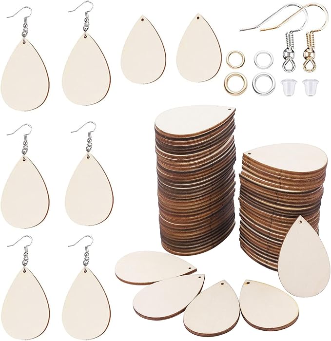 500 Pcs Unfinished Wooden Earrings by Ourart