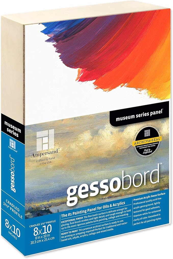 Ampersand Art Supply Museum Series Gessobord | 8x10 | 1-1/2" Cradled Profile | by AmpersandArtSupply