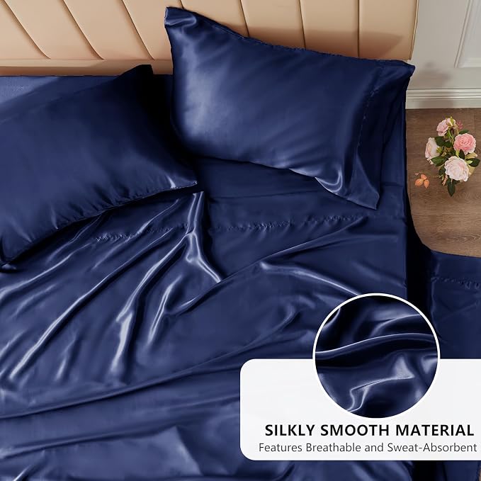 CozyLux Satin Sheets Full Size Sheets - Image 3