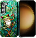 for Samsung Galaxy S23 Case, Frog Stained Glass Pattern Glossy 2 in 1 by Teonvpu