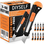 DIYSELF Box Cutter, 24 Pack Box Cutters Retractable Razor Blades Utility Knife by DIYSELF