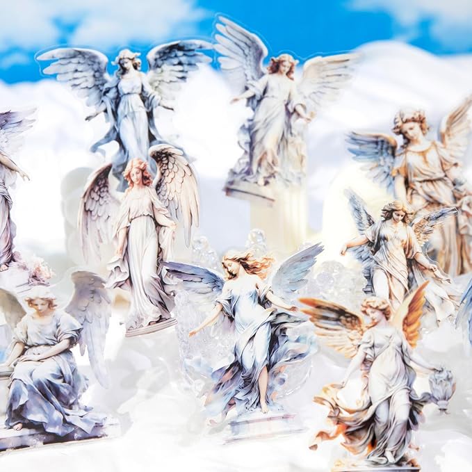 90Pcs Large Vintage Cherubs Angels Fairy Sculpture Art Scrapbook Sticker - Image 4