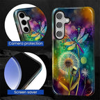 for Samsung Galaxy S24 Case, Dragonfly Dandelion Colorful Pattern Glossy 2 in 1 - Image 6