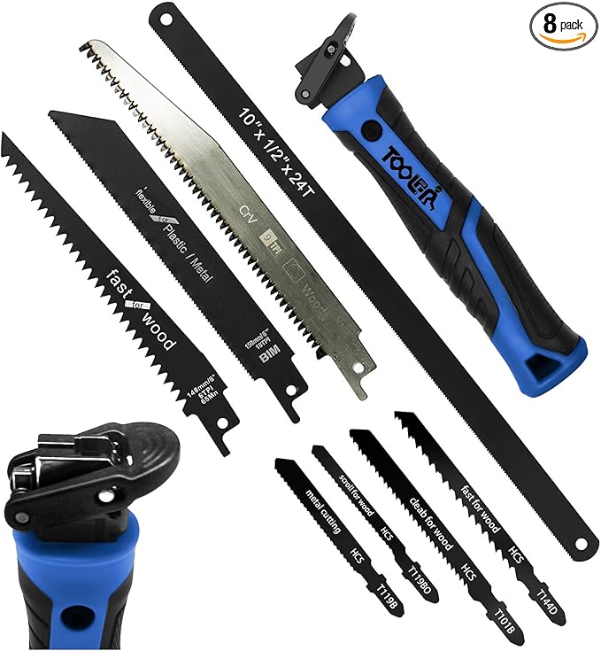 8-In-1 Multi Blades Hand Saw, Drywall Cutter. Hacksaw. Long Blade, Jab Saw by TOOLANTOOLS