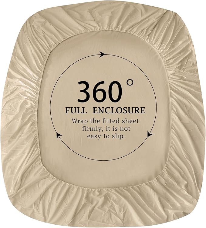 FreshCulture Pure Cotton Fitted Sheets Twin Size, 300 Thread Count Percale - Image 4