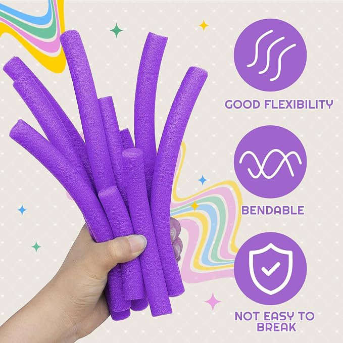 Frienda 5/8 Inch x 40 Ft Light Purple Foam Noodles - Image 3