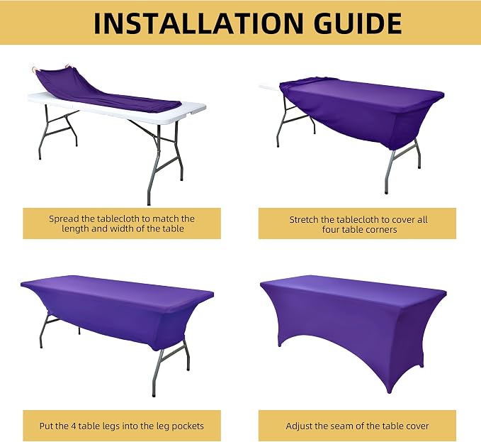 2-Pack 4ft Spandex Table Covers - Image 5
