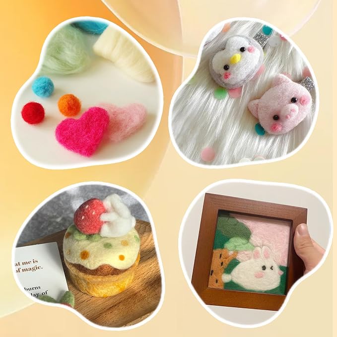 3.53oz Wool Roving, Fiber Roving Wool Top, Needle Felting Supplies, Pure Wools - Image 8