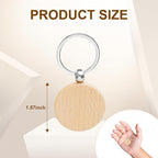 Blank Wooden Keychain Set 100 Pcs 1.5 Inch Round Key Tag | Engraving Blanks - Image 5