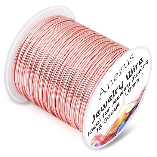 18 Gauge Jewelry Wire for Jewelry Making, Anezus Rose Gold Craft Wire Tarnish by anezus