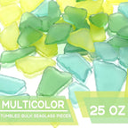 Jetec 25 oz Sea Glass for Crafts Pieces Decor Flat Frosted Sea Glass Vase - Image 2