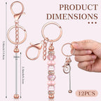 Tondiamo 12 Pcs Beadable Keychains Bars Bulk Blank Beaded Metal Keychain - Image 2