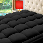 ELEMUSE California King Black Cooling Bamboo Viscose Mattress Topper by ELEMUSE