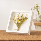 8x8 Shadow Box Frame with Real Glass Panel and Soft Linen Back, Small White - Image 7