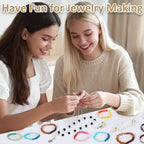 XSEINO About 1200PCS 6mm Glass Beads Bracelet Making Kit, 24 Assorted Black and - Image 5