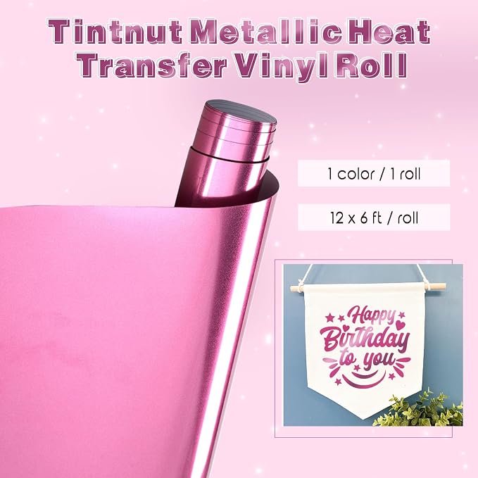 Tintnut Rose Purple Holographic HTV Vinyl Roll, easy cut & weed, stretch - Image 2