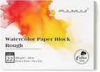 Fuumuui 9×12 Watercolor Paper Block, Textured Rough 100% Cotton Watercolor Paper by FUUMUUI