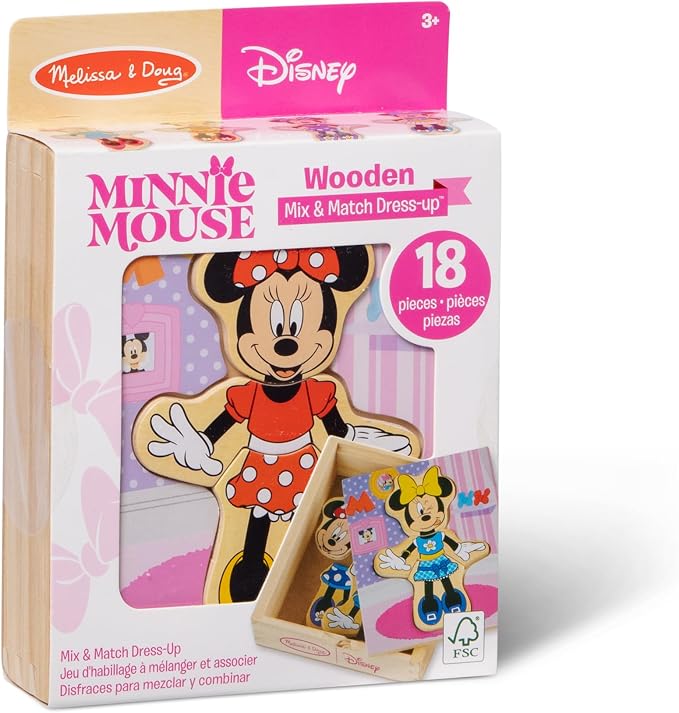 Melissa & Doug Disney Minnie Mouse Dress-Up Puzzle, 18 Pieces Mix and Match - Image 9