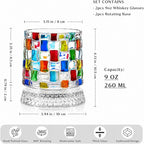 Colorful Rotating Whiskey Glasses Set of 2, 9 oz Rocks Glasses - Image 3