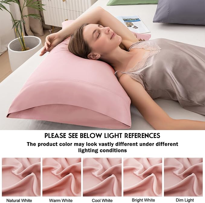 Pillowcases King Size 2 Pack, Cooling Viscose from Bamboo Pillow Cases - Image 6
