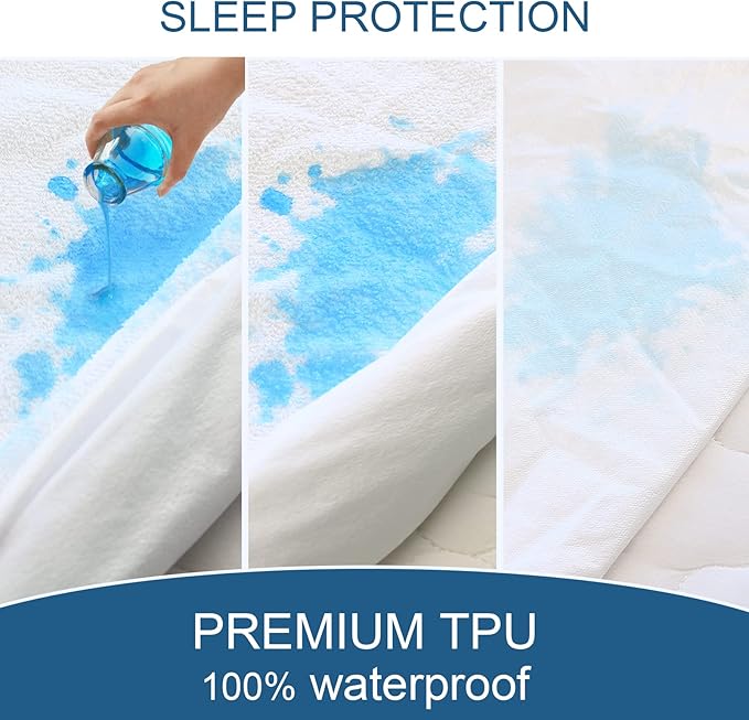 Twin Mattress Protector Waterproof Soft & Breathable Terry, Noiseless Twin - Image 4