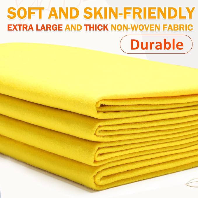 XSEINO Yellow Large Felt Fabric 36" X 36 ", 1.4 mm Thick Soft Felt Fabric Sheet - Image 6